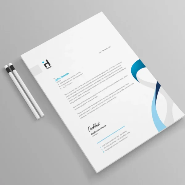 Clean business letterhead design example.