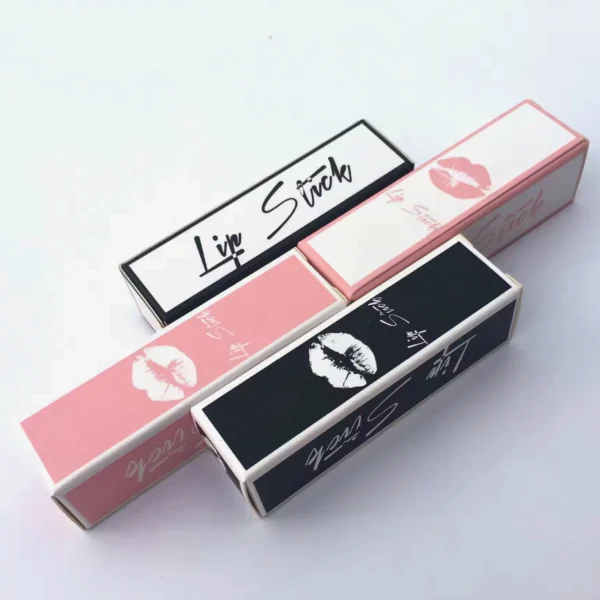 Stylish lipstick boxes in black and pink.