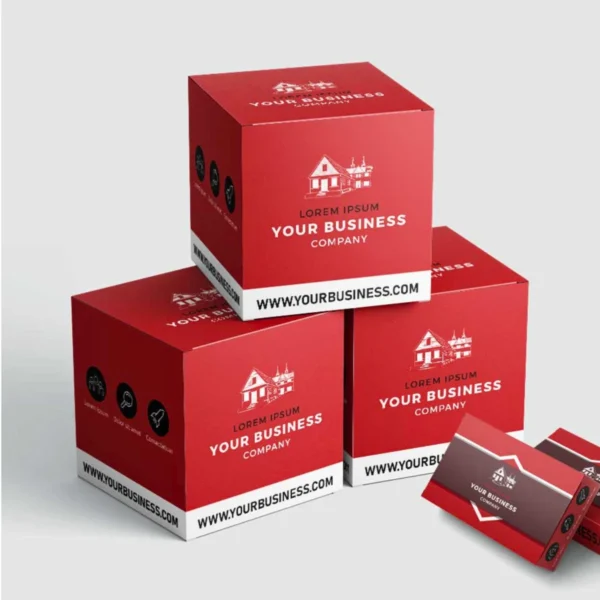 Custom size cardboard boxes in various shapes and designs, showcasing BoxPrintify's packaging solutions.
